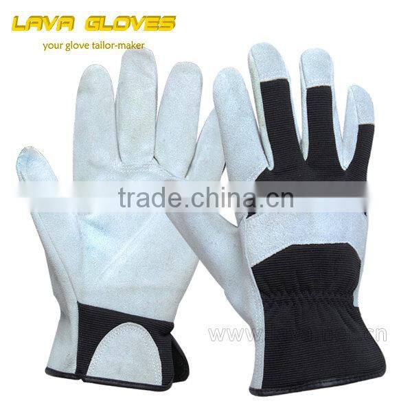 cow Split leather Roping Gloves/Outdoor Gloves for Fast Roping