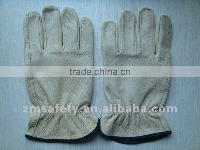 Yellow Cow Grain leather Driver glove with CE