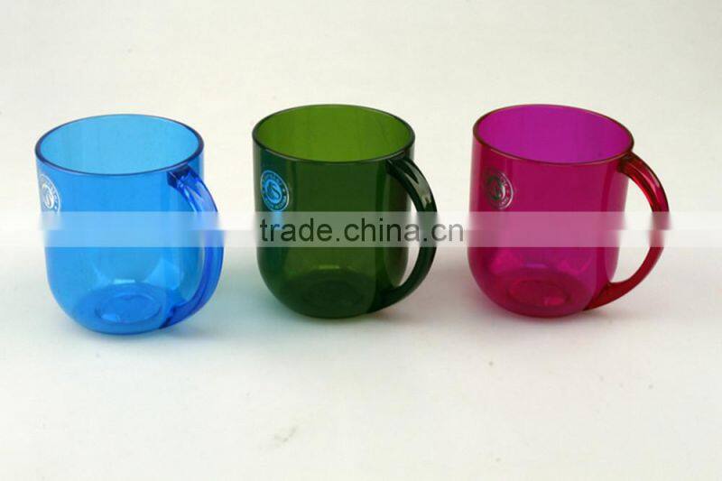 Colorful PS OEM Service Plastic Hard Mug With Handle For Kids