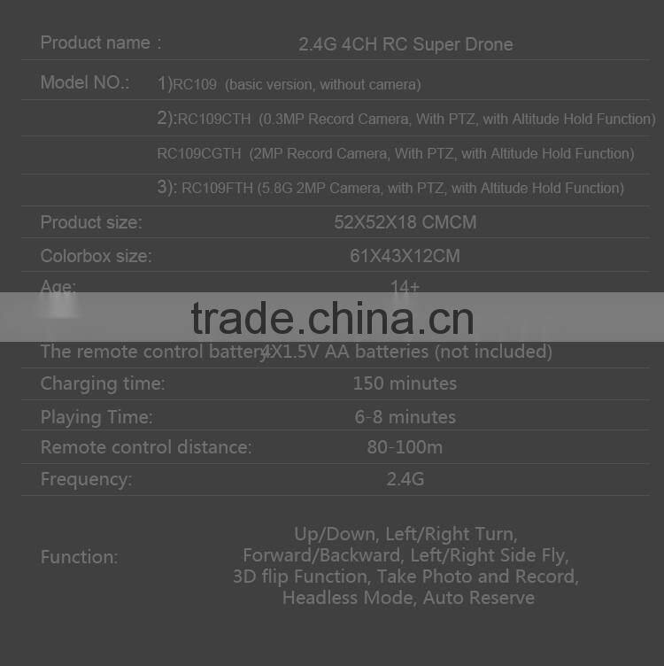 52CM Super Large Drone with Camera with PTZ and Altitude Hold Function