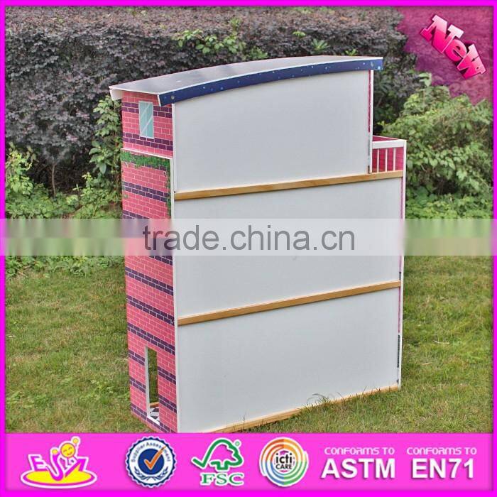 2016 new design children home play toy model wooden doll house kits W06A214