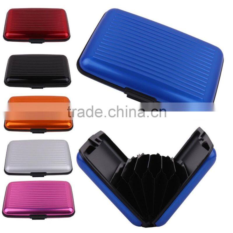 Red aluminum credit card holder wallet,metal card holder