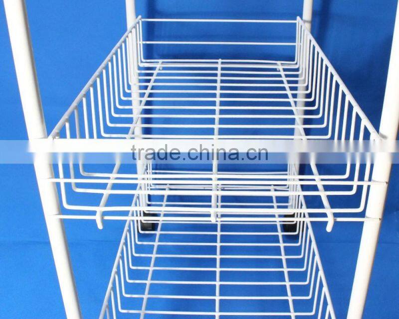 330-55 4-tier Metal Wire Storage Shelf Storage Cart with Wheels