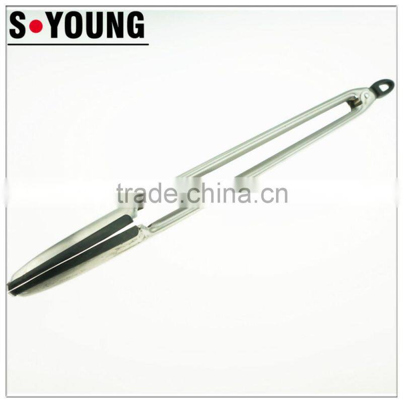 14056 Kitchen and Barbecue Grill Tongs Silicone BBQ Cooking Stainless Steel Locking Food Tong