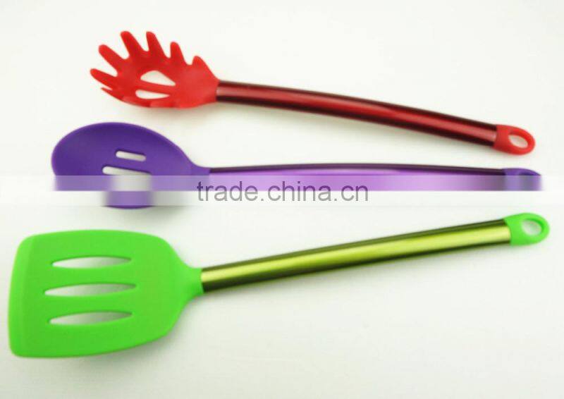 32009 New coated colorful stainless steel tube silicone Kitchen Utensils