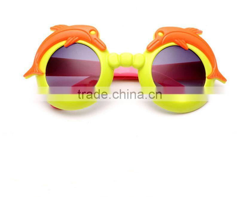 2015 Hot-selling Plastic Dolphins Glasses Fashionable Kids Sun Glasses Cheap Children Sunglasses