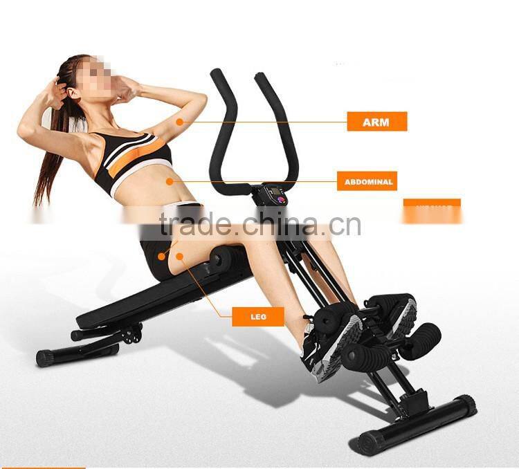 New Vertical Roller Beauty Waist Abdominal Exercise foldable Machine with sit up bench