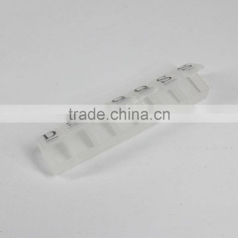 transparent plastic pill box for 7days