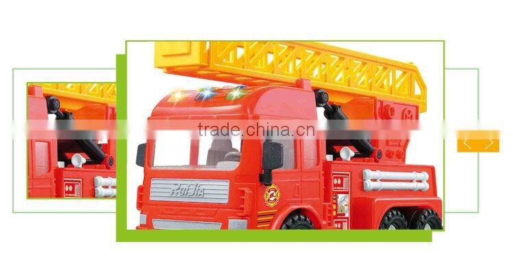 Hot selling friction inertia set plastic electric toy diecast fire trucks