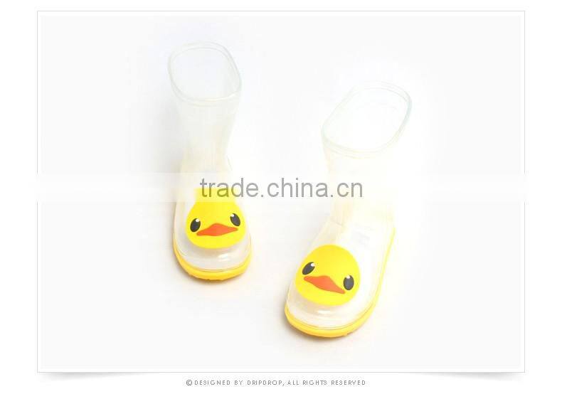half transparent pvc rain boots for kids