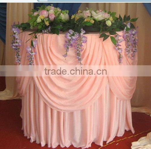 3m ,4m , 5m , 6m ,7.5m Length x75cm Height shiny beautiful ice silk with swag table skirt