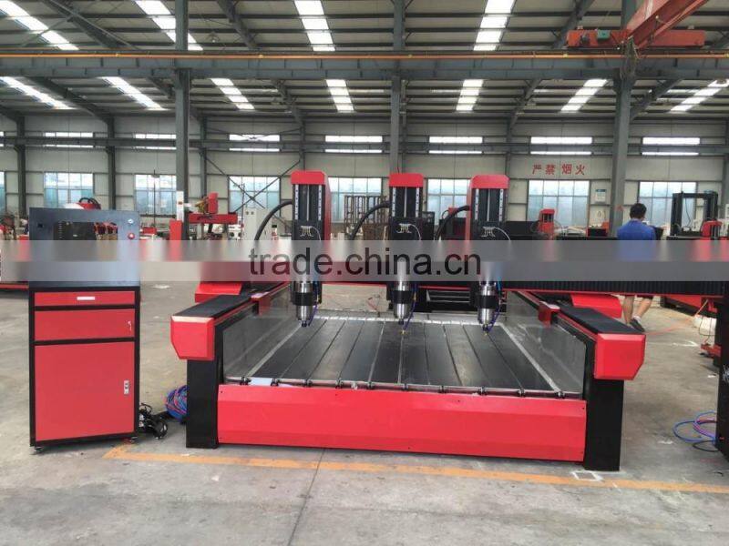 stone cnc router XJ2025 three heads of 3d cnc stone sculpture machine