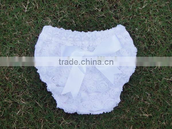 Baby White Lace Petti Panties Bloomers with White Bow