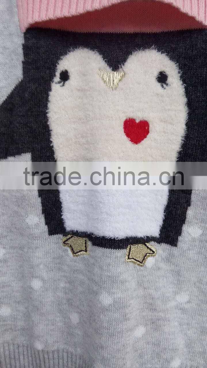 (KD038)hot sale jacquard kids chirstmas sweater