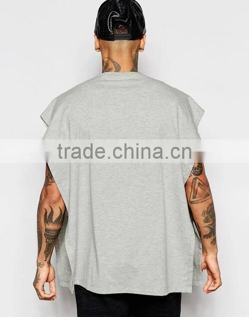 Super oversized hip hop cape t-shirt, bulk plain cheap high quality t-shirts men OEM