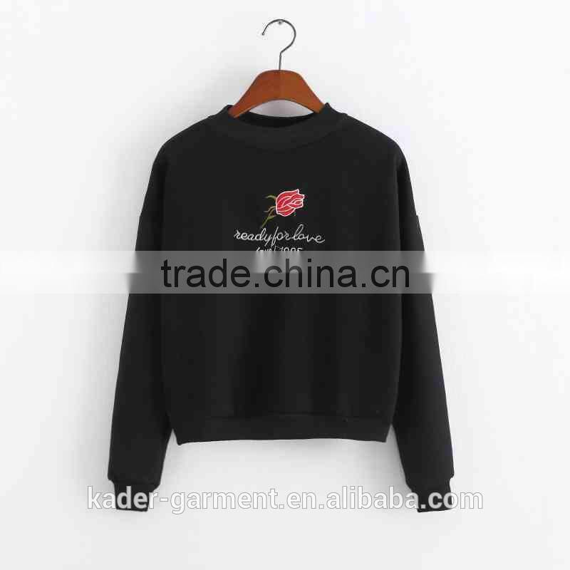 South Korea sweatshirt embroidery women's longsleeve sweatshirt cheap price