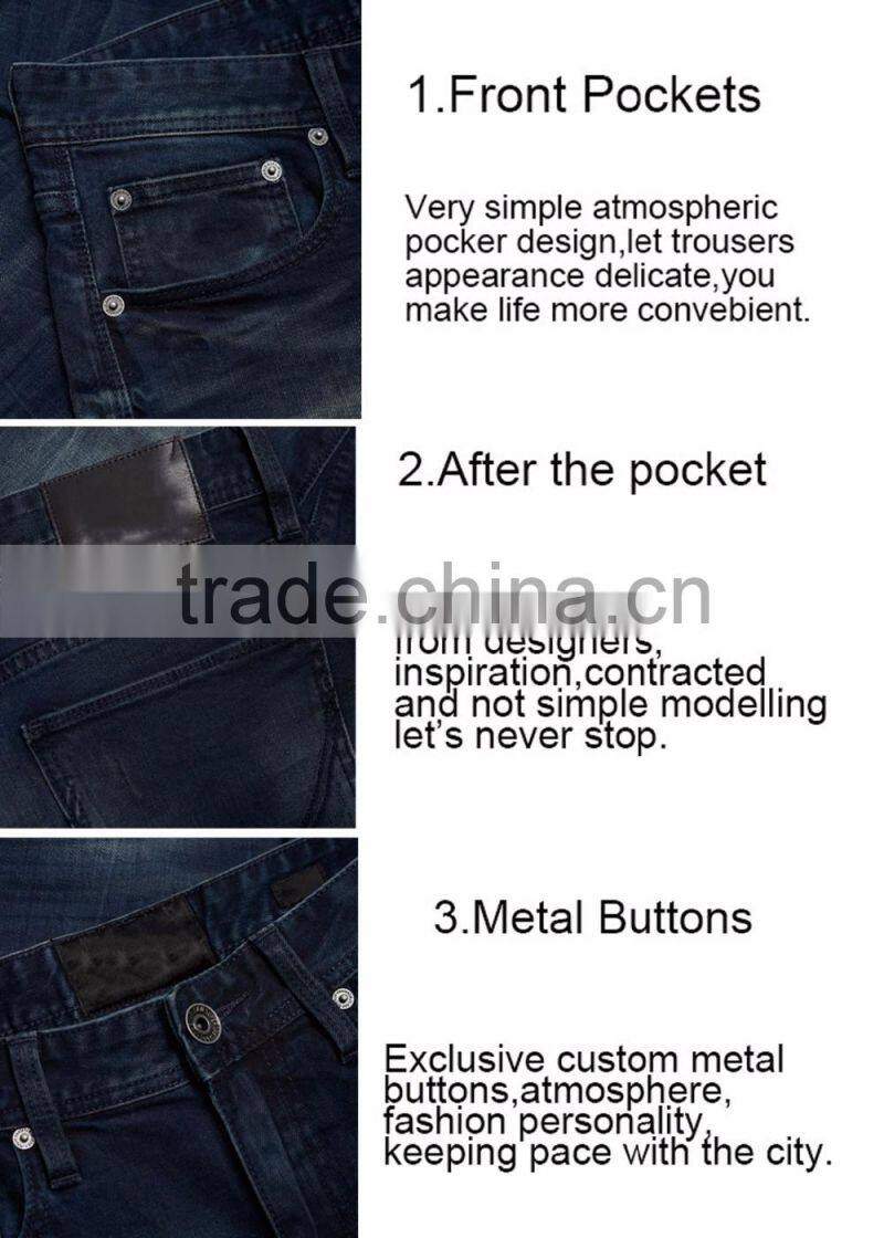 Summer & Fall Custom Men's Skinny Medium Wash Destroyed Denim Shorts Jeans