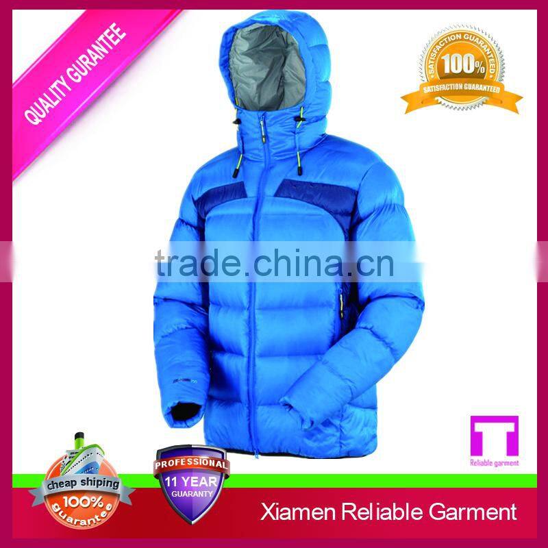 Contrast colour ski slim fit men leather jacket