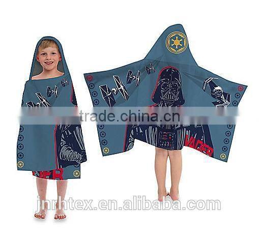 Colorful printed cape-style hooded towel poncho pattern and custom kids hooded poncho terry towel