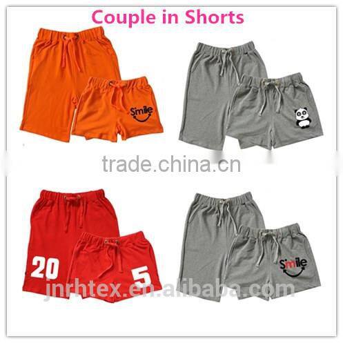 Fashion trendy custom 100% cotton printed couple beach shorts factory