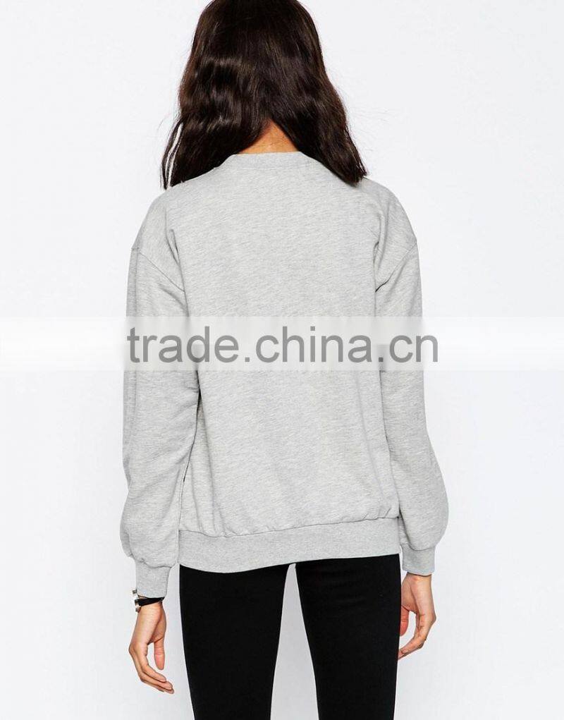 High quality o neck long sleeve woolen sweater designs for ladies