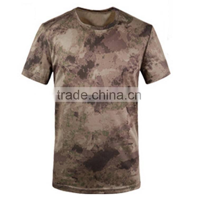 Military army color 100% cotton jersey Mens short sleeve Camouflage t shirt