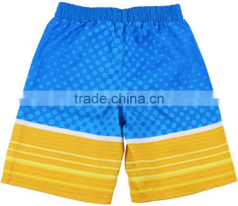 High Quality Customed Drawstring Waisted Bright Color Printing Boys Swimming Shorts