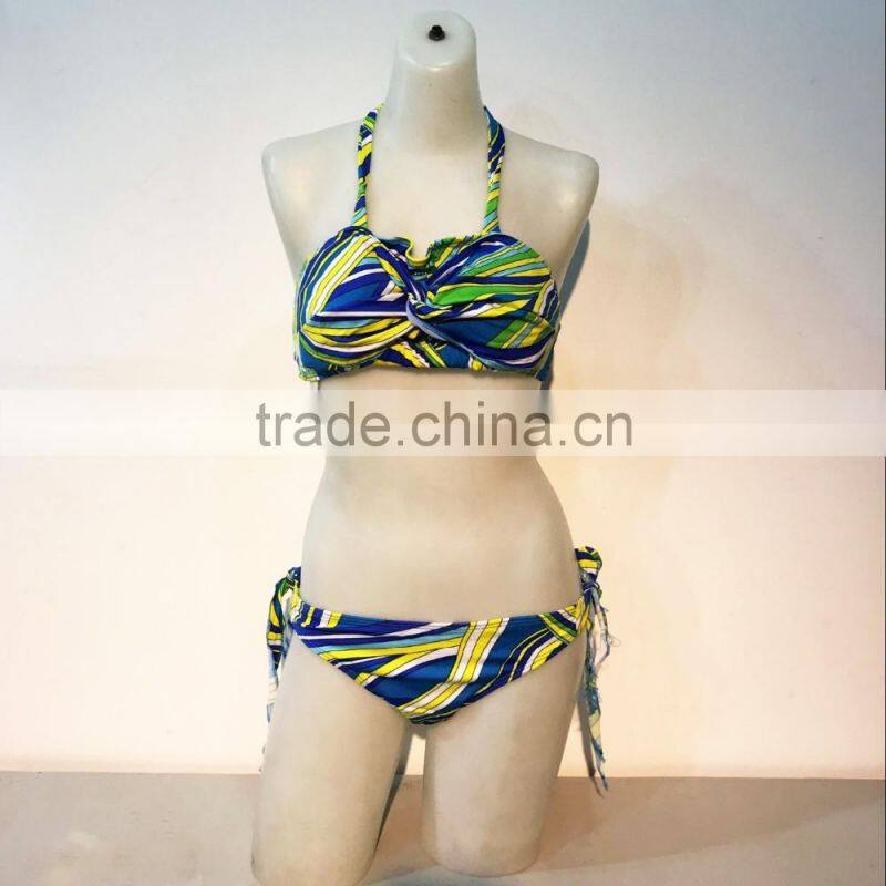 Lace halter swimsuit sexy split swimsuit thong bikini beach