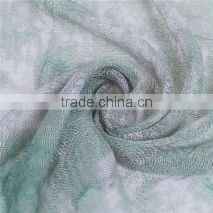 Voile Scarves & Wraps Rectangle Green Tassel China Scarf