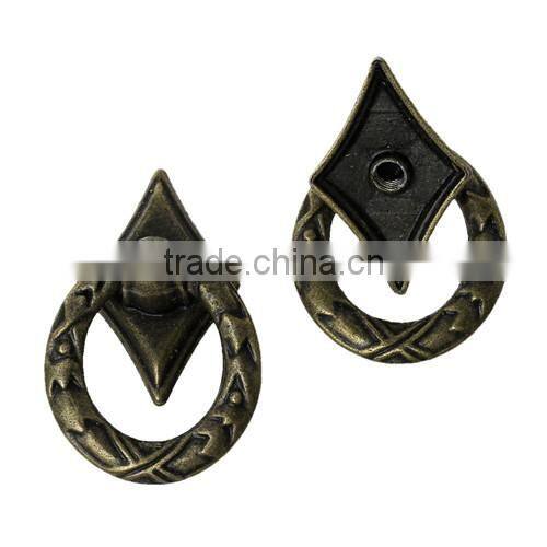 Antique Bronze Rhombus Jewelry Wooden Box Pull Handle Knobs 32.0mmx21.0mm
