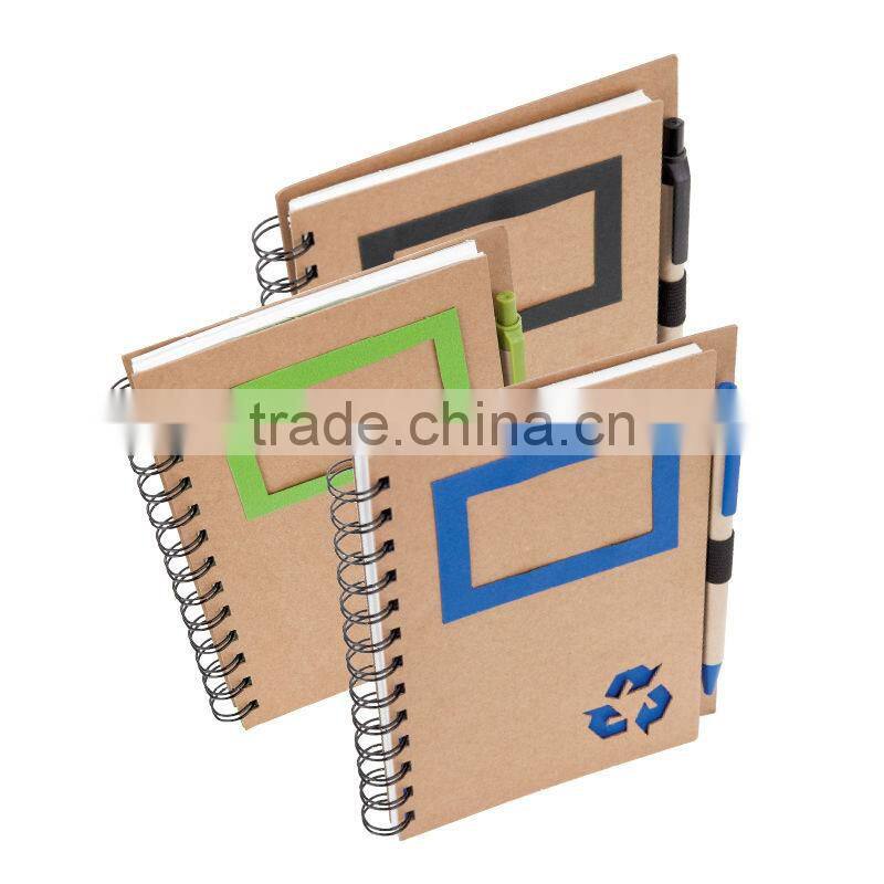 Kraft cover promotion notebook with pen