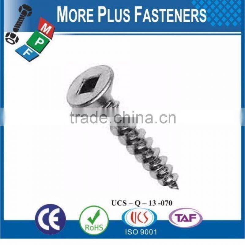 Made in Taiwan Flat Head Square Drive Robertson Wood Screw