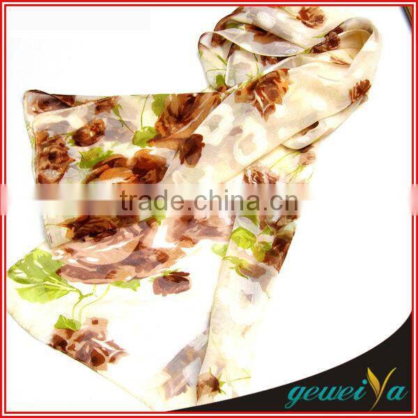 Fashion High Quality Custom Printing Chiffon Silk Organza Scarf