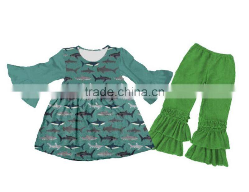 Wholesale China suppliers Girls boys printing clothing shark printing clothing