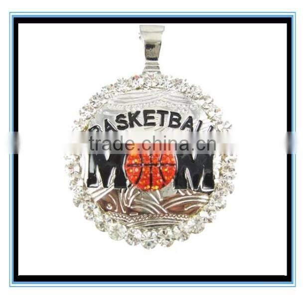 XP-MP-099355 FACTORY PRICE Rhinestone sport ball baseball ,softball ,basketball MOM necklace wholesale