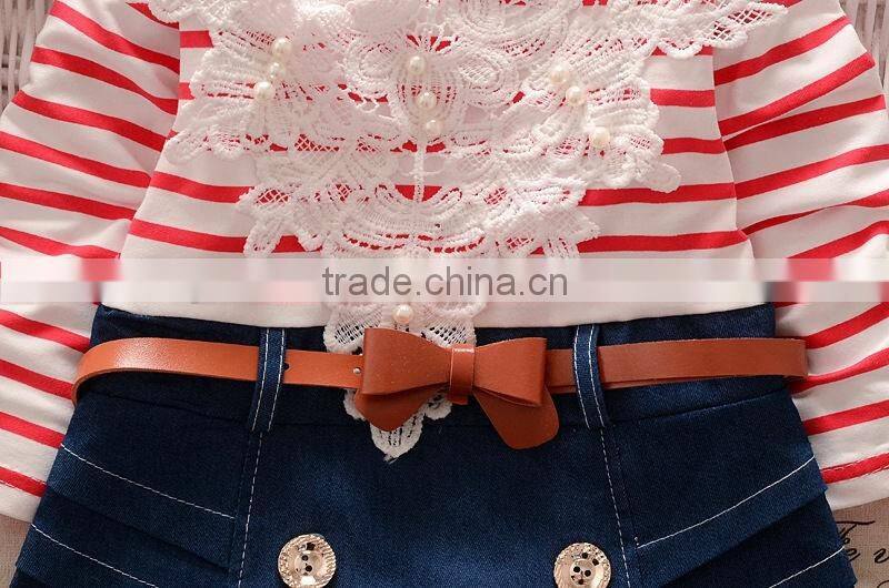 Fashion Children Frocks Designs Long Sleeve Girls Skater Party Dress Kids Denim Casual Dresses