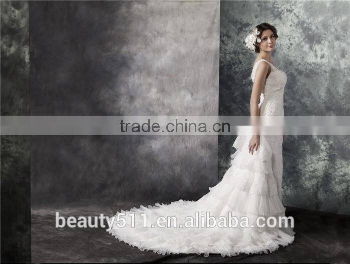 2017 New Style Luxury Beaded Sweetheart Nackline Off-shoulder Mermaid Lace wedding dress BS01