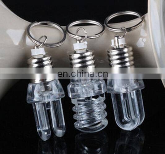 good quatliy PS led bulb keychain light up led bulb keyring