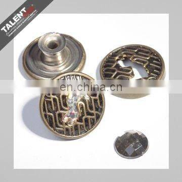 custom denim alloy rivet button with brand name logo