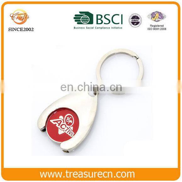 Manufacter custom personalized trolley token keyring shopping cart coin holder keychain