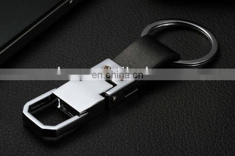 Chrome Plated Plus Leather Designer Keychain