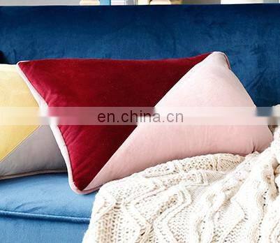 Wholesale Plain Decorative patchwork Throw Pillow Cover Soft Velvet Sofa Cushion Covers