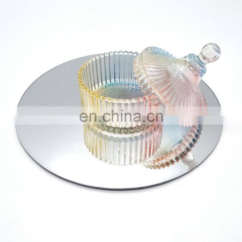 5" 6" 8" 10" 12" mirror candle tray wedding banquet table centerpiece mirror plate
