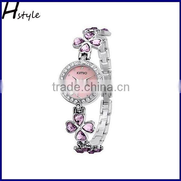 Fashion vogue Clover crystal geneva ladies watch ladies fancy wrist watches Green WP024