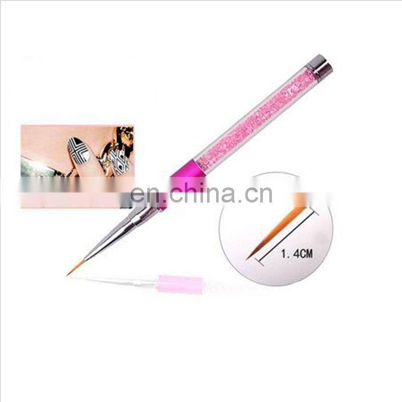Nail Art Brush Pen Rhinestone Crystal Metal Acrylic Carving Gel Polish Decoration Painting Drawing Salon Liner Fin Tool Manicure