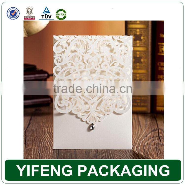 Fancy luxurious 3d laser cut wedding invitation card