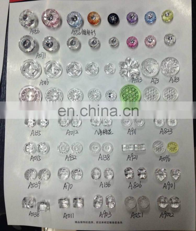 15MM Customized Size Round Clear Diamond Rhinestone Acrylic Button