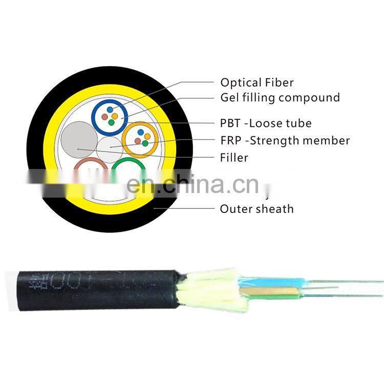 Aramid Yarn 4 12 Core Outdoor Overhead Multi Mode ADSS Fiber Optic Cable 1KM Price