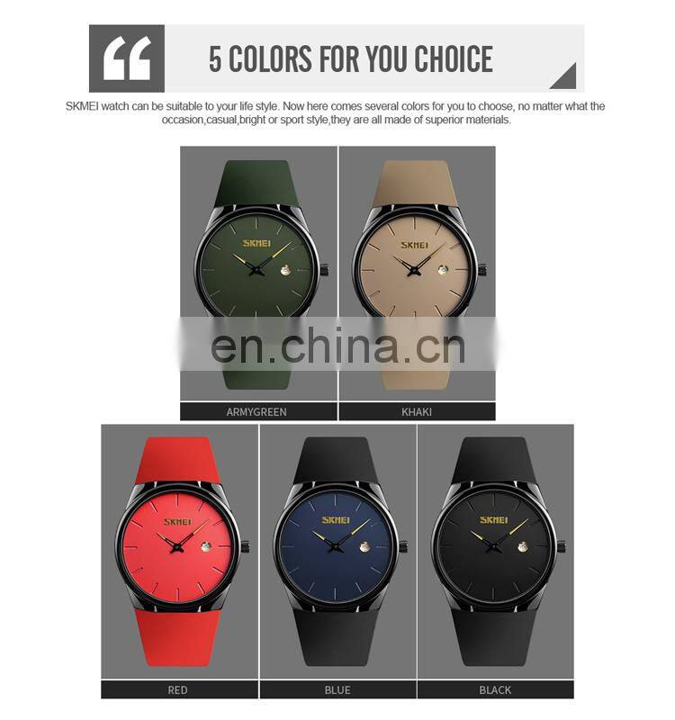 2019 Hot products Skmei men watches 1509 minimalist watch PU band fashion quartz wristwatches Japan movt reloj para hombre