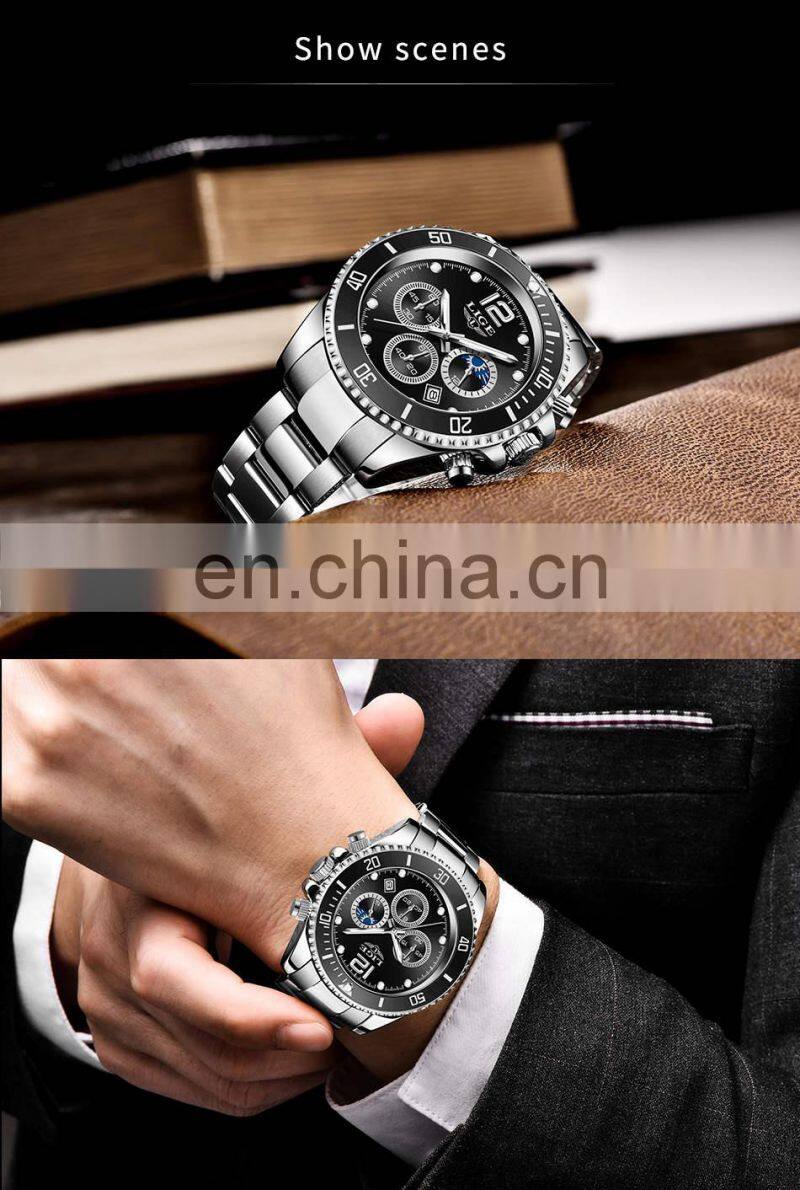 LIGE 8924 Quartz Watch For Men Sport Diver luxury men watch waterproof Date Clocks watches men
